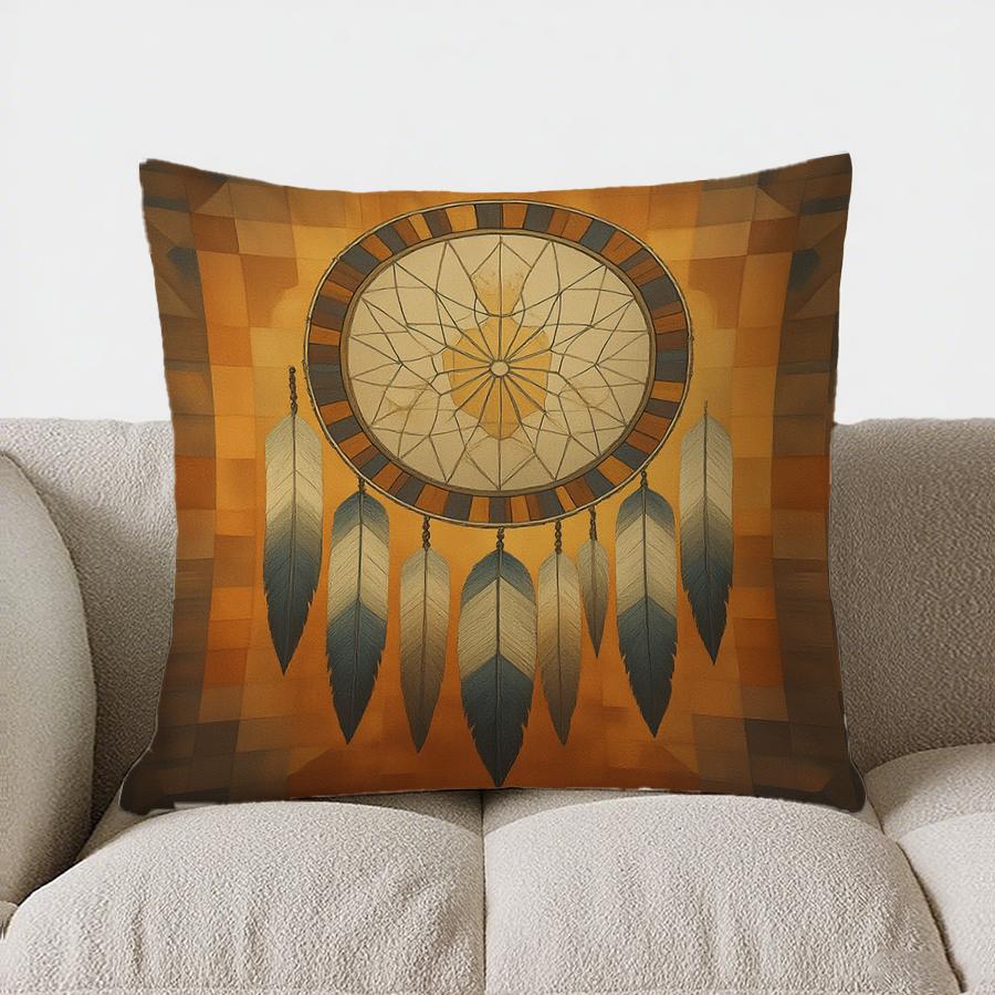 Home Decor Bohemian Dreamcatcher Geometric Printed Pillow Pattern Cushion Cover Suitable For Sofa Bedroom Car Pillow Cover