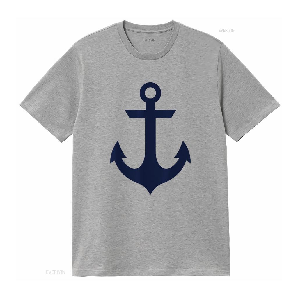 Mens Preppy Nautical Anchor S for Sailors Boaters Yachting T Shirt White Vintage Washed Comfortable Streetwear Stretched