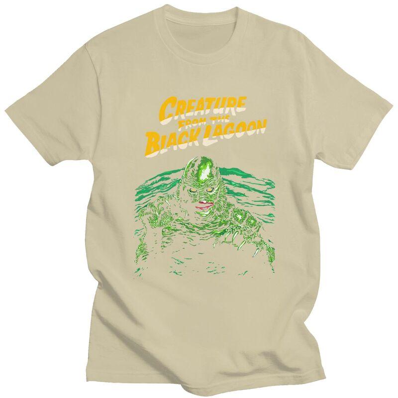 Custom Creature From The Black Lagoon T Shirts Short Sleeve Cotton Tshirt Leisure Halloween Horror Movie Tee Slim Fit Clothing