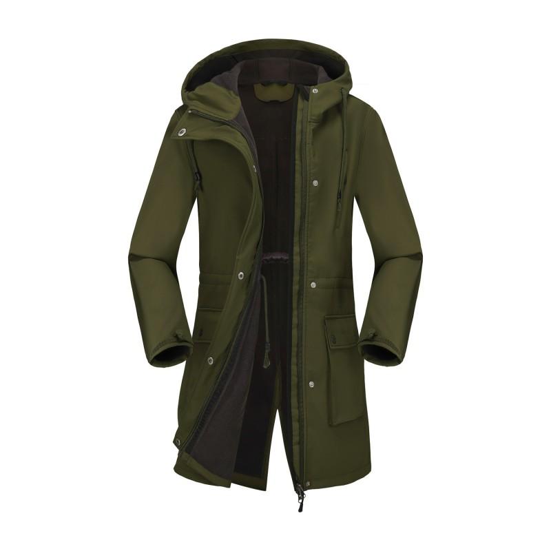 Womens Waterproof Hooded Jacket Winter Long Coat Casual Loose Fit Raincoat Commute