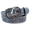 Waist Belt Punk Chain for Cowboy Cowgirl Carved Horse Buckle Retro Floral Buckle Waist Chain Belt