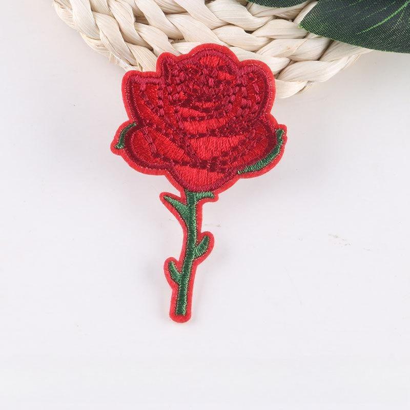 11Pcs Embroidery Rose Flower Sew Iron On Home Patch Badge Bag Hat Dress Applique Rose Patch