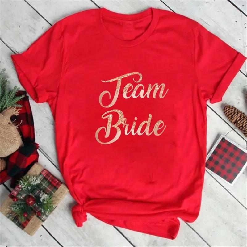 Bachelorette Party Tshirt Love Heart Team Bride Squad Tshirt Bridal Shower Top Bachelor Hen Party Wedding EngageUnisext