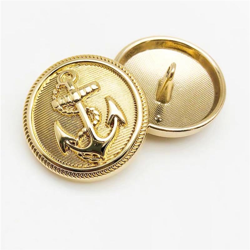 10 Pieces Of British Style Boat Anchor Metal Buttons, Versatile Fashion Coats, Windbreakers, Suits, Clothing Decoration Buttons