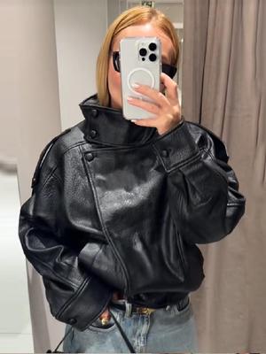 Amerikanische High Street Biker-Lederjacke - Herbst/Winter Kollektion 2025, Stehkragen, Stilvoller & Heißer Artikel