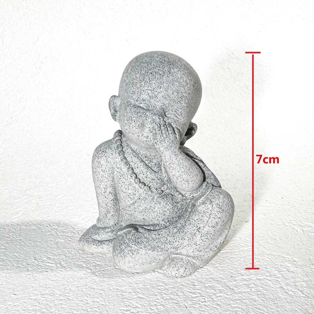 Chinese-Style Stone Monk Desktop Décor: Exquisite Fish Tank Ornament & Tea Pet