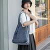 Retro Literary Denim Tote Backpack Japanese and Korean Casual Women's Fashion Large-capacity Shoulder Bag