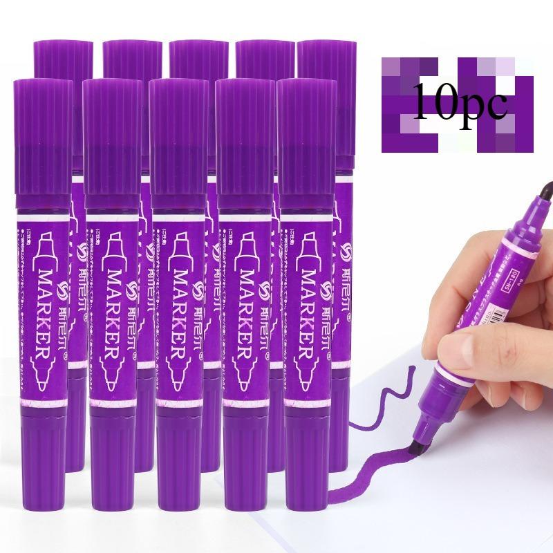 

10pcs/set Twin Tip Colored Permanent Art Markers Pens Fine Point Waterproof Oily Black Ink Sketchbook Painting School Supplies фіолетовий