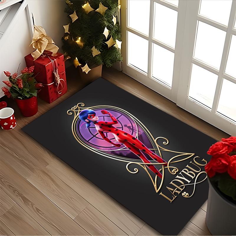 1pc Digital Printed Chair Rug for Home Office Use, Ladybug Carpet Appropriate for All Seasons, Soft Area Carpet