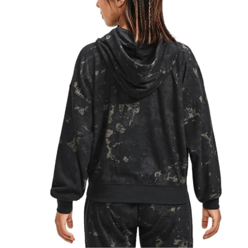 Under Armour Journey Washed Geprägter Hoodie Pullover Damen Tops Schwarz 1376915-001