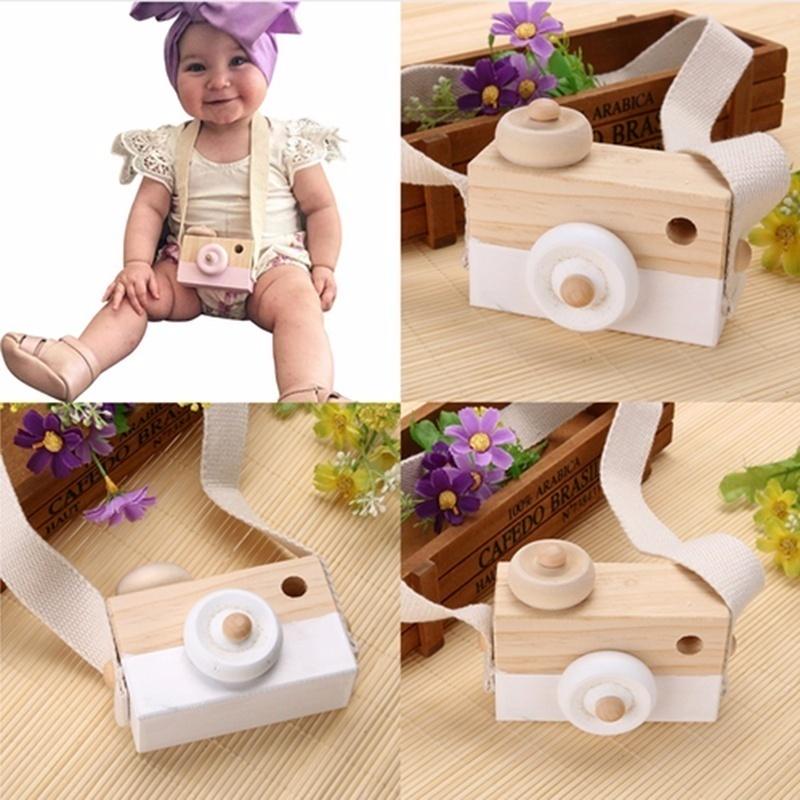 Wooden Camera Cameras Toy Children's Travel Home Decor for Children Kids Christmas Gift