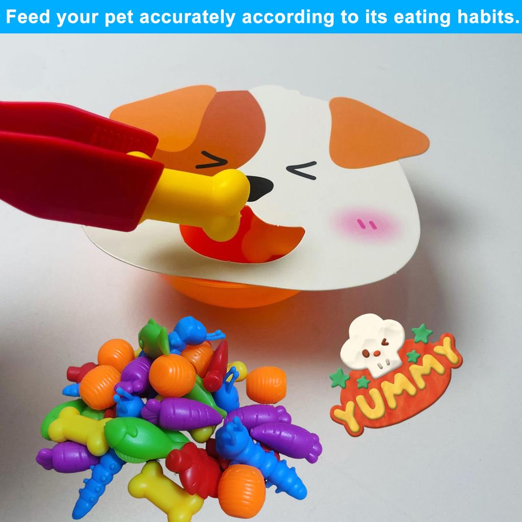 Counting Toys Animals Feeding Matching Game Color Sorting Sensory Fine Motor Skills Montessori Educational Toys for 3+ Age Gift