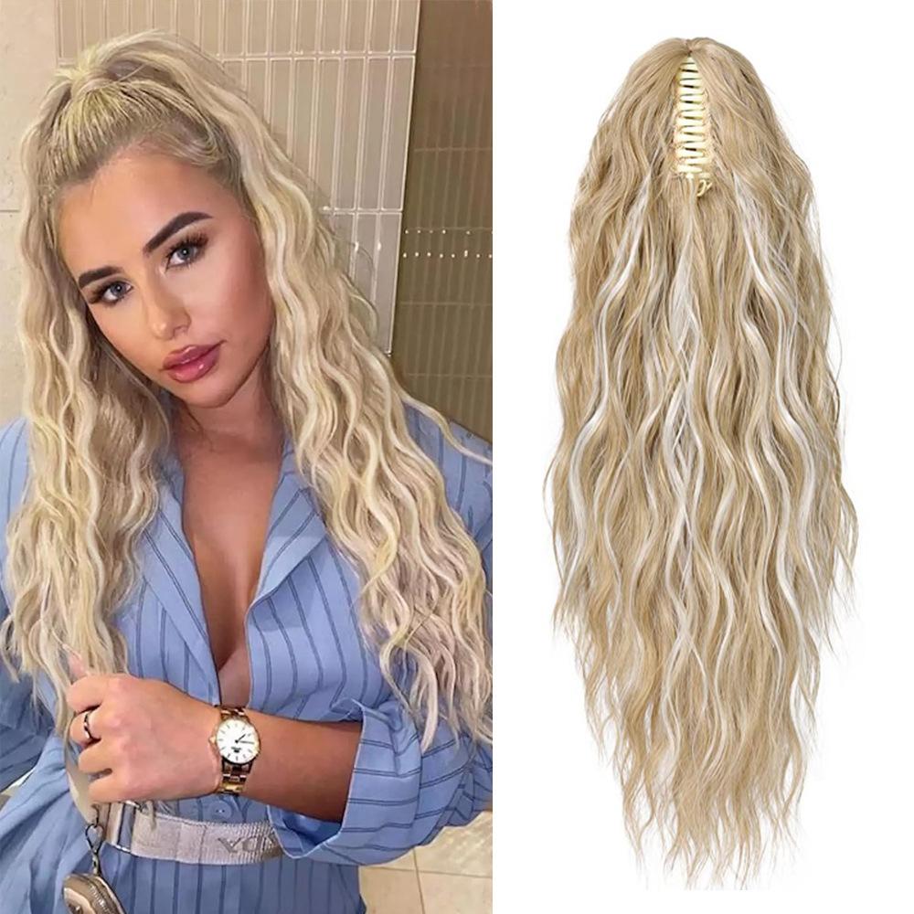 Damen 26 Zoll Maiswelle flauschige Klammer Pferdeschwanz Perücke