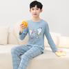 Boys' Long Sleeve Cotton Pajama Set for Summer with Air Conditioning Suit