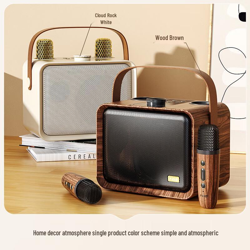 iKF M1 Retro Portable Bluetooth KTV Speaker with Microphone CN plug (adapter included)