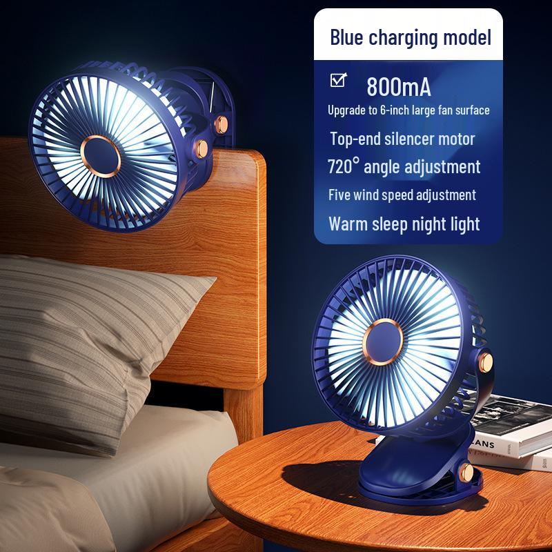 

Перезаряжаемый USB вентилятор с клипсой, с длительным временем работы от аккумулятора и настольной лампой для общежитий Multi-Function Stand/Clip/Hang with Ambient Light