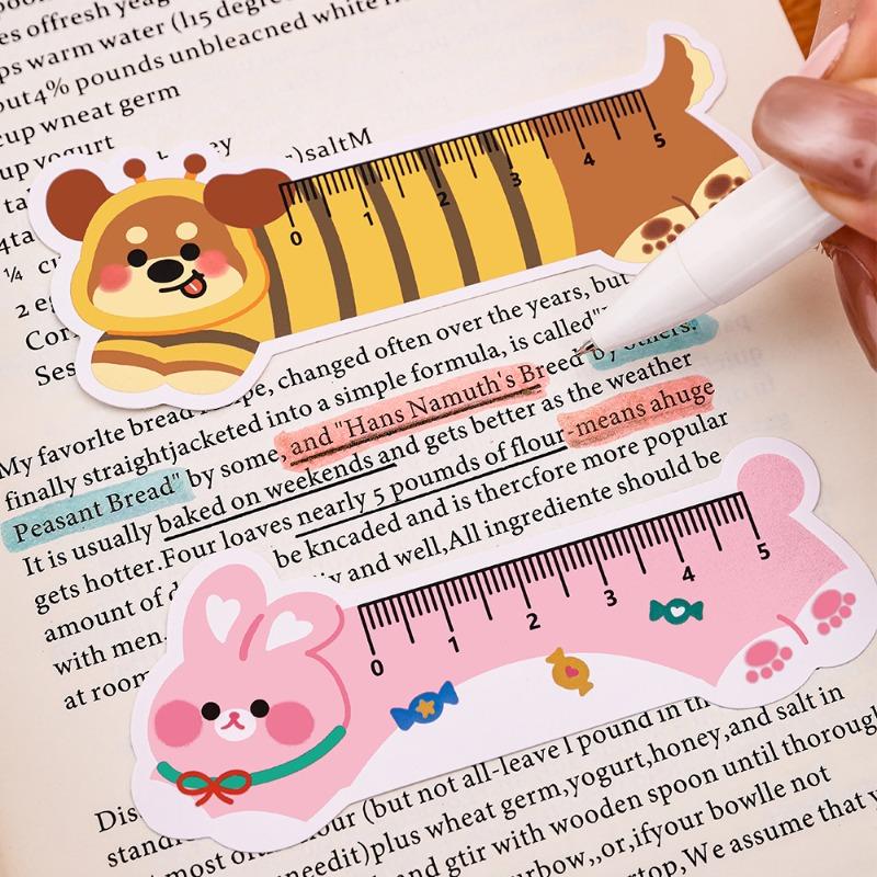 14 Pcs Cute Cartoon Ruler Bookmark Creative Animal Paper Bookmark Student Kid Stationery School Supplies