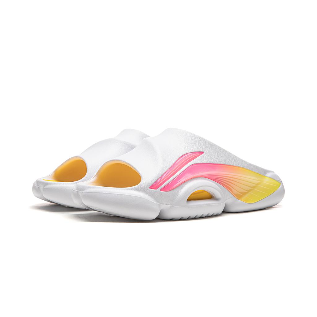 Li Ning Slide Slippers Men's White Pink Yellow ABTW001-1