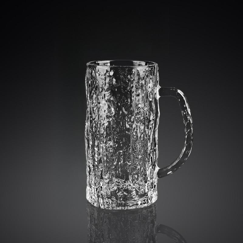 Großvolumiges Craft-Glas Entwurfsbierglas Gletscherbecher Rindenmuster Haushaltsgürtel Trinkbecher Verdicktes Wasserglas