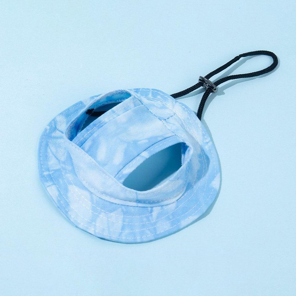 Summer Pet Cat Sun Hat with Ear Holes - Cute Kitten Fisherman Cap for UV Protection, Breathable Outdoor Sunshade Cap for Cats