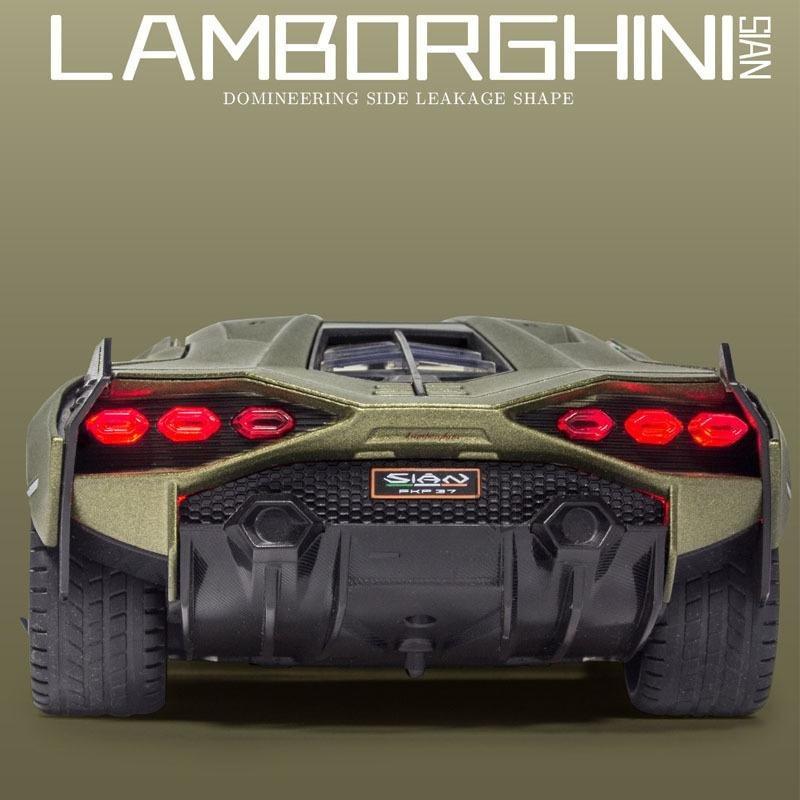 1/18 Lambor Car Model Alloy Diecast Boys Toy SIAN FKP37 Supercar High Simulation 4 Door Opened with Light Collections Kids Toy