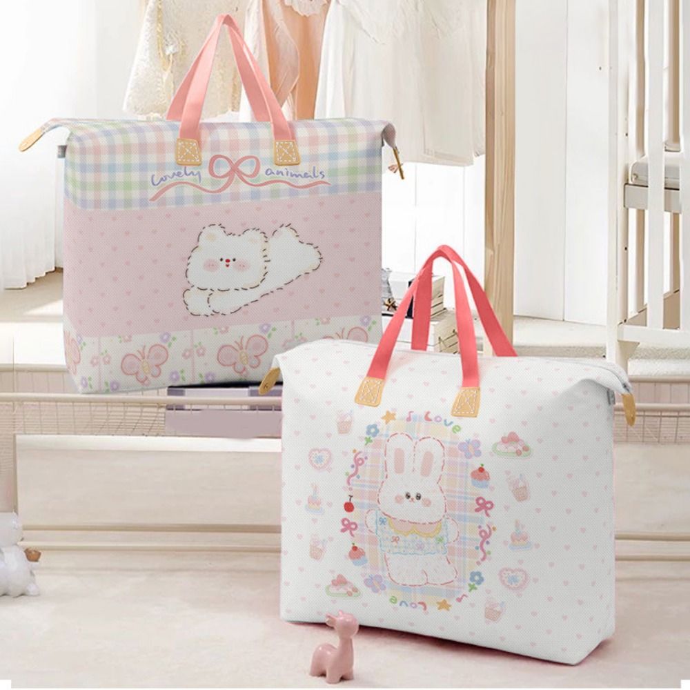 Non-woven Fabric Clothes Quilt Storage Bag Cartoon Moving Packing Bag Luggage Storage Bag  Blanket
