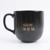 12oz Eco-Friendly Black Ceramic Mug Modern Design Porcelain Cup with Stainless Steel Tea Infuser and Star-Shaped Sticky Note Set