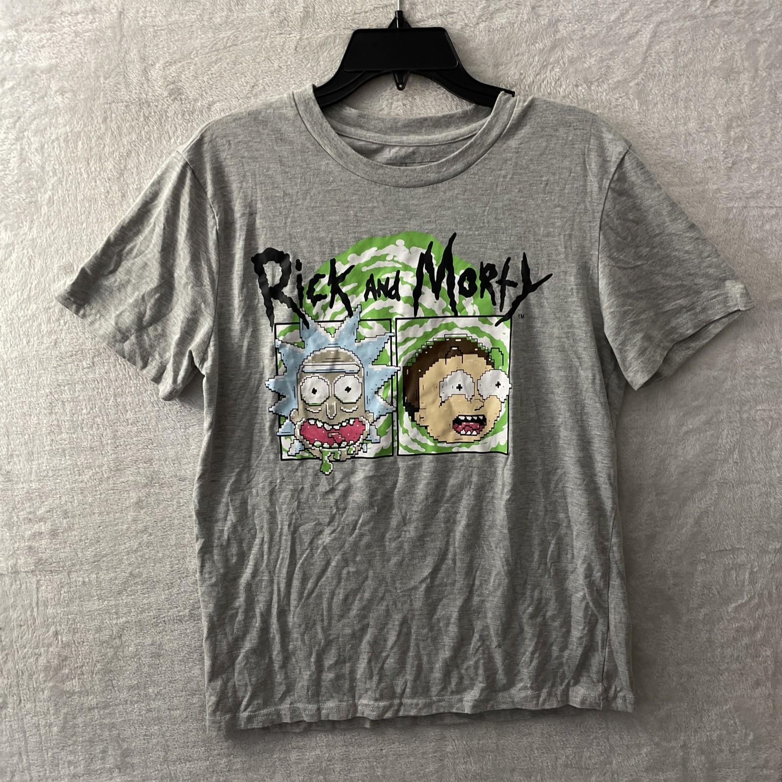 Rick & Morty Mens T Shirt Gray Graphic Medium Cotton Crew Neck Short Sleeve S разноцветный
