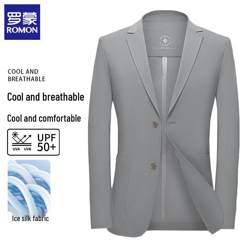 ROMON Men s Summer Ice Silk Lightweight Blazer 50