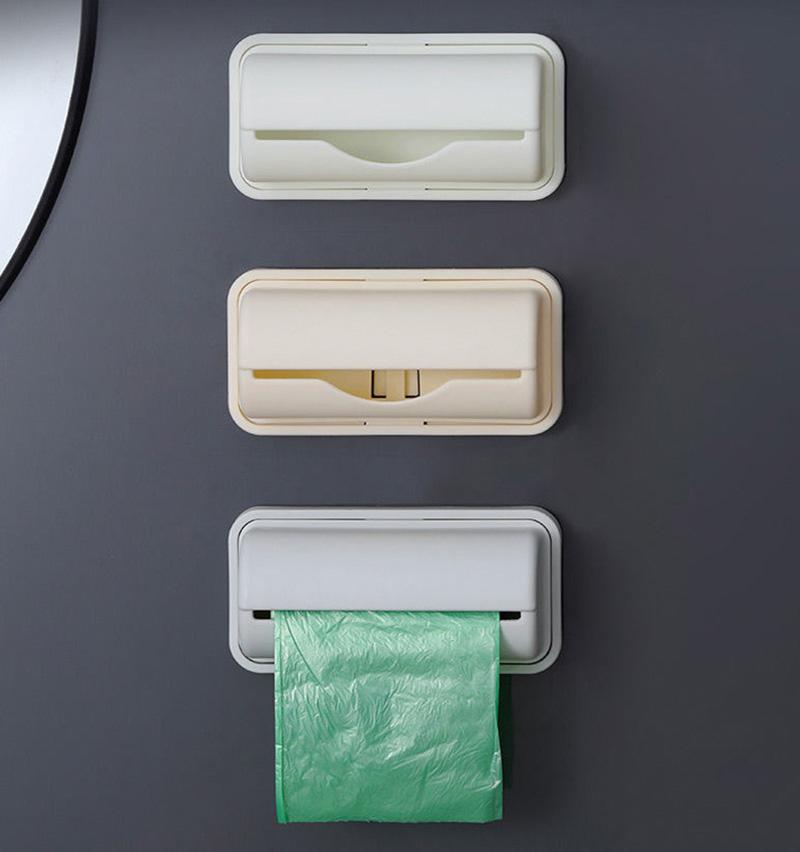 Wall Mount Trash Bags Storage Box Garbage Bag Dispenser for Kitchen Bathroom Plastic Bags Container Organizer Grocery Bag Holder