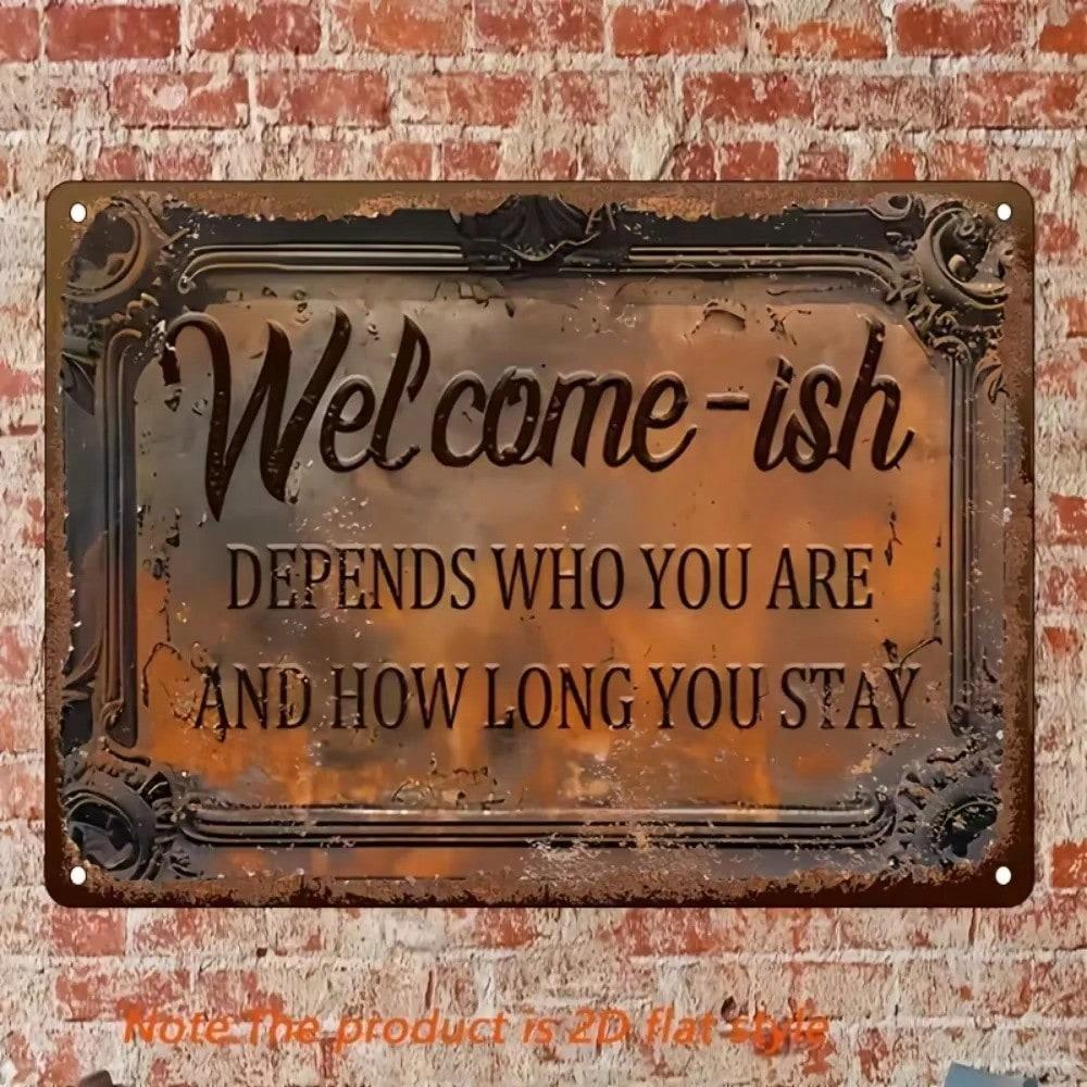 

Vintage Metal Sign Iron Wall Art Pre Drilled Holes Home Patio Decor Housewarming Gift 20X30 різнокольоровий