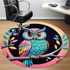 1pc Owl Artwork Office Round Rug, Non-slip, Soft and Durable Office Rug for Interior Decoration, Perfect for Office, Beautiful Decoration yy260323090