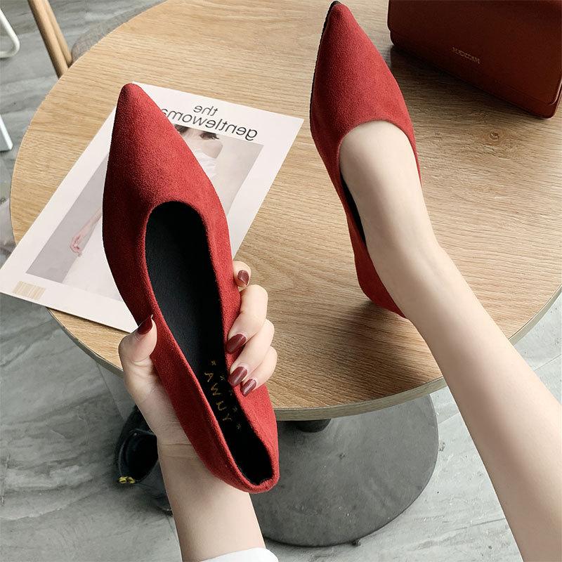 Soft-soled Flats for Women's Models 2025 Summer New Pointed-toed Shallow-mouth Ladyshoes Low-heeled Versatile Black Work Shoes for Women