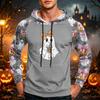 Men's Printed Casual Hoodie with Pocket and Drawstring Loose Fit Sweatshirt