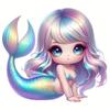 Cartoon Green Fresh Mermaid Acrylic Car Hanging Decoration For Girls Stylish