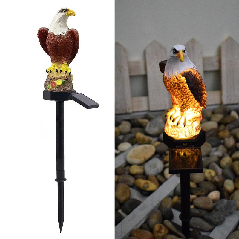 

Солнечная светодиодная лампа в виде совы, Рождественская лампа для газона с совой, садовый светильник, садовый светильник, уличный водонепроницаемый садовый ландшафтный светильник eagle-warm white light