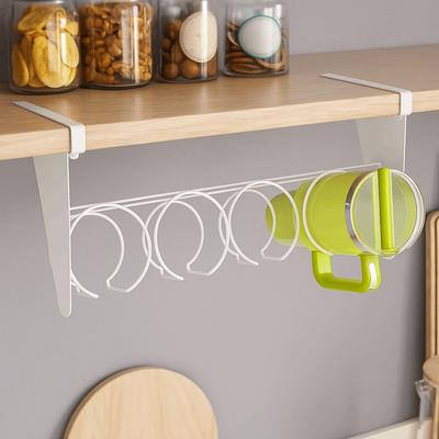 Carbon Steel Under Cabinet Water Bottle Organizer Wall Mounted Space Saving Cup Storage Rack Large Capacity Water Bottle Holder