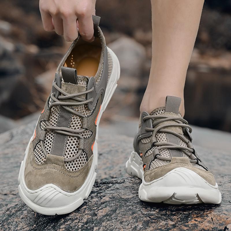 Fashion Outdoor Travel Running Casual Shoes Summer Men's Mesh Sports Shoes Fashion Mountaineering Breathable Lightweight Anti Slip Shoes