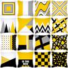 Nordic Geometric Yellow and Gray Color Matching Polka Dot Letter Print Peach Skin Square Pillow Cushion Cover Home Textile