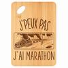 Planche À Découper / Plateau Apéro - PLANETEE - Planche Marathon Gravée "J'peux Pas" - Bambou - 30x20x1 Cm - Trou Ø24 Mm
