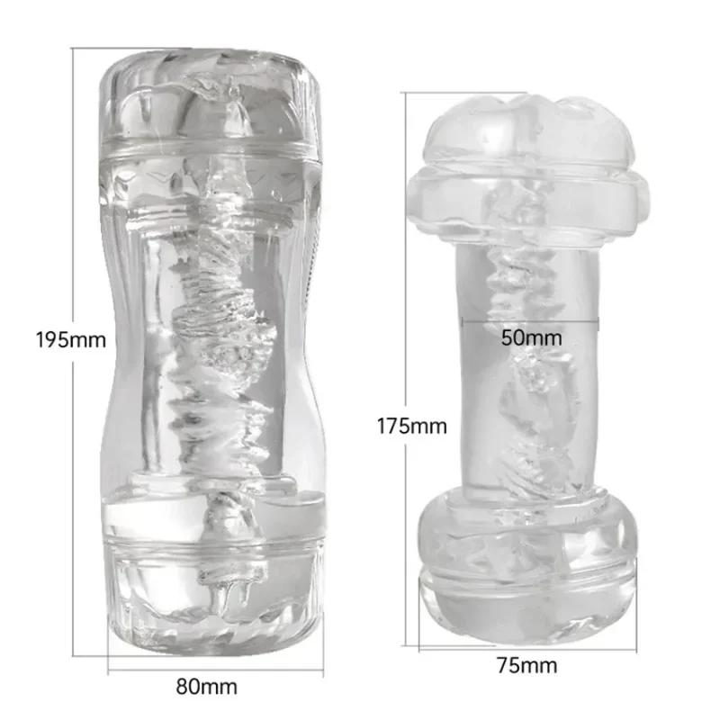 Male Masturbator Cup Soft Pussy Sex Toys Transparent Vagina Adult Endurance Exercise Adult Supplies Vacuum Pocket Cup for Men