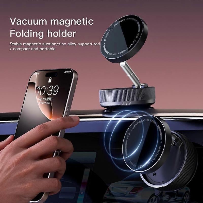 Vacuum Suction Magnetic Phone Holder For Magsafe 360 Rotation Suction Cup Navigation Stand Bracket Car Magnetic Holder Mount for Car/Smooth Surface