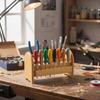 Natural Wood Eyewear Tool Organizers Sturdy Multi Layer Storage Shelf for Workshop and Office Accessories