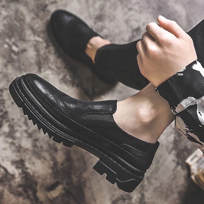 

Новые высококачественные весенние новые модные повседневные туфли ретро кожаные ботинки низкие спортивные на платформе в стиле рабочей одежды ботинки Мартина мужские туфли 44