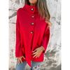 YYFS Women's Fashion Casual Solid Color Print Autumn Winter Long Sleeve POLO Neck Jackets & Coats