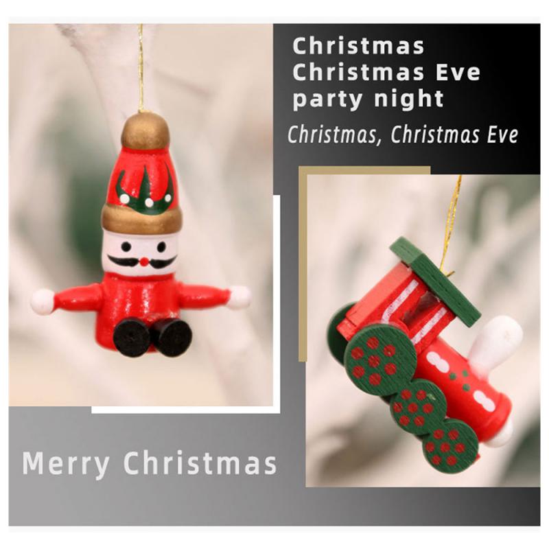 Holzanhänger Kleiner Anhänger Zuganhänger Weihnachtsdekorationen Weihnachtskugeln Geschenkbox Weihnachtsbaumanhänger Anhänger