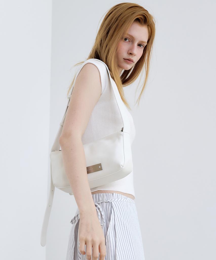 Nick&Nicole Crystal Pound Leather Bag_Cream