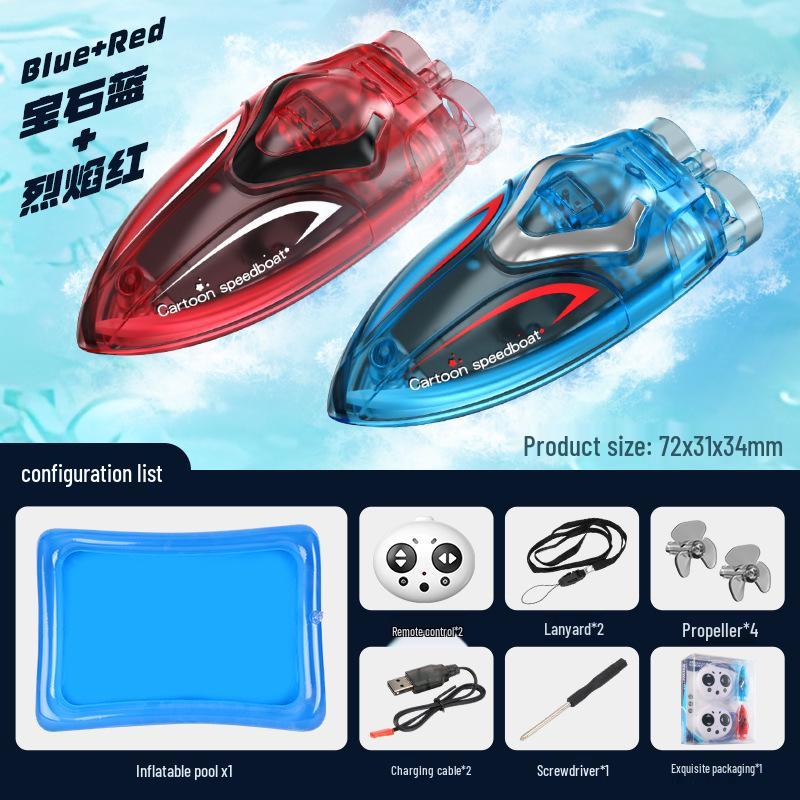 Cross-Border Mini Stunt Remote Control Boat with Lights: Waterproof Toy Submarine for Kids