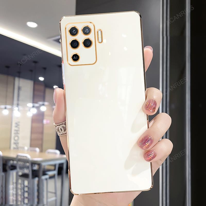 Reno5 Reno6 Luksus Plating Ringholder Deksel For Oppo Reno 5 6 Lite 10 Pro 7 8 9 4g Reno10 Støtte Silikon Bakdeksel Reno7 5lite