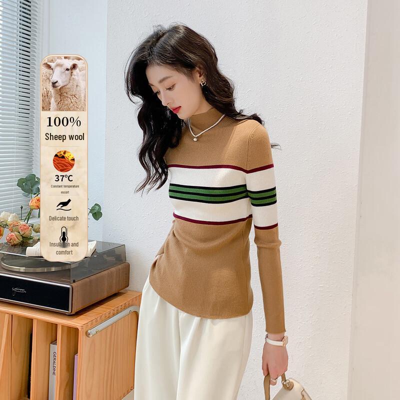 

MOKANA Women s Long-Sleeve Wool Sweater S